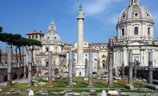 Trajan's column is constructed in Rome