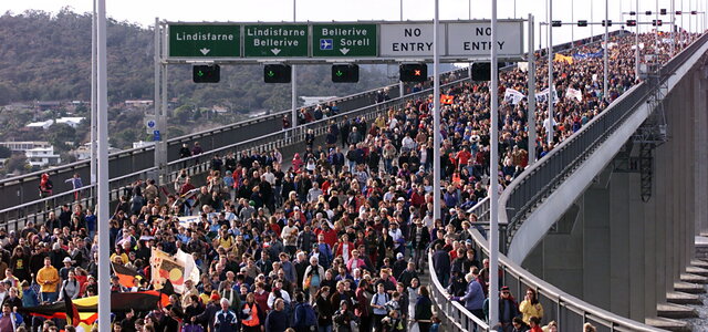The march across Sydney Harbour bridge