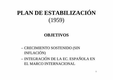 Plan de Estabilización.