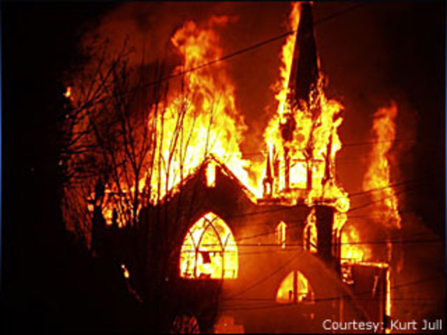Church on fire