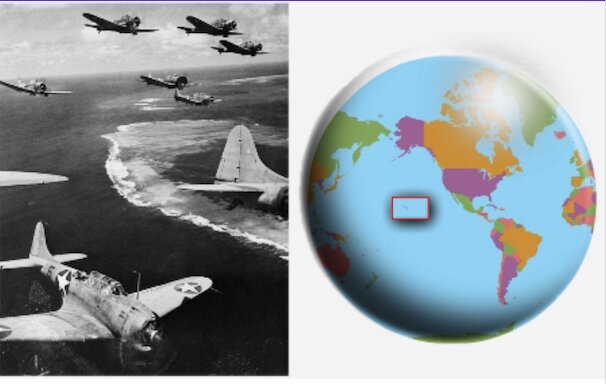 United States Navy defeats Japanese at Battle of Midway Island