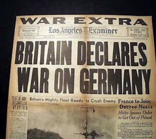Britain and France declare war on Germany