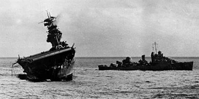 US navy defeats Japanese at battle of midway island