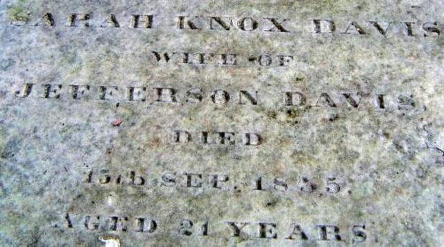Jefferson Davis's wife dies :(