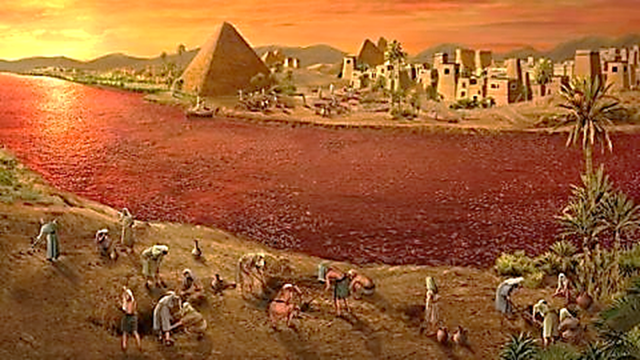 1º plaga: El agua del Nilo convertida en sangre