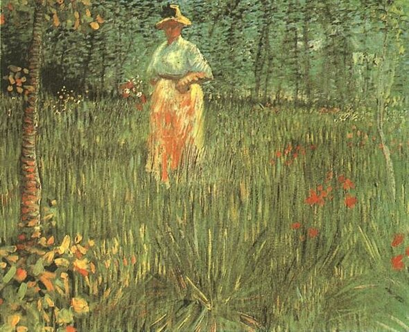 "Woman Walking In a Garden" by Vincent Van Gogh