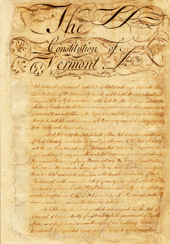The constitution of Vermont