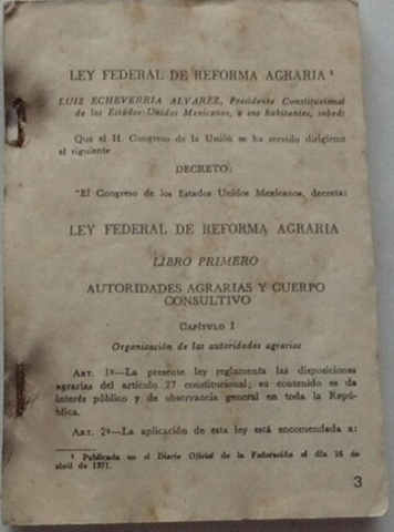 Ley federal de Reforma Agraria