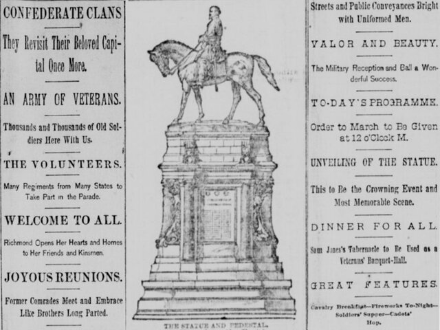 Dedication Monument to Robert E. Lee and Four Other Confederates