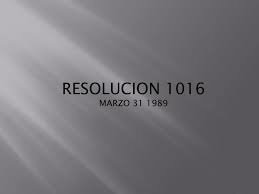 RESOLUCIÓN 1016 DE 1989