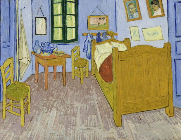 Van Gogh dipinge la sua Camera da Letto, ad Arles.