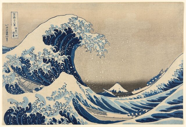 “The Great Wave off Kanagawa” by Katsushika Hokusai, Woodblock Print