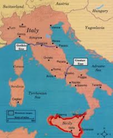 British and American forces landed in Italy