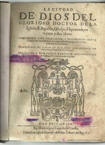 San Agustín escribe la ciudad de dios.