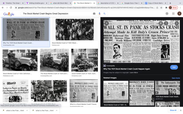 Stock Market Crash Begins Great Depression