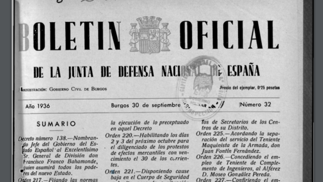 EL DECRET DE NOMENAMENT A FRANCO