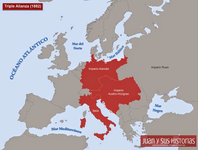 La Triple Aliança entre l'Imperi Alemany, l'Imperi Austrohongarès i Itàlia.