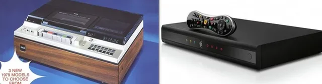 VCR de gran tamaña VS un DVR
