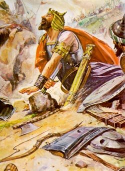 David se va y se hace rey porque Saúl se mato a si mismo