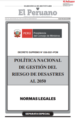 Política Nacional de Gestión de Riesgos al 2050