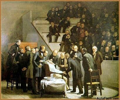 Primera demostración pública de una operación con anestesia