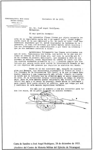 Carta del General Sandino