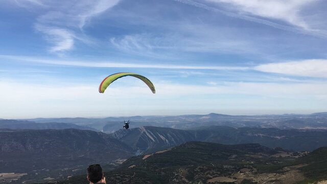 J'ai volé avec une parachute