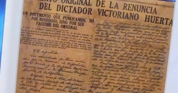 Victoriano Huerta renuncia a la presidencia