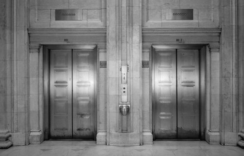 automatic elevator doors.