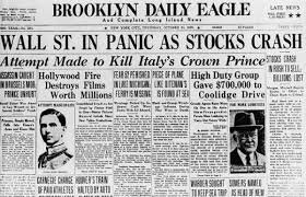 Stock market crash begins Great Depression