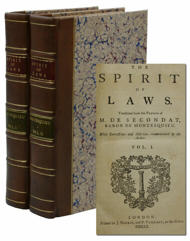 Baron de Montesquieu publishes "The Spirit of Laws"