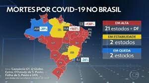 O Brasil tem o maior número de mortes por Covid em 24h desde julho de 2021.