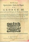 1774 L’Acte de Québec