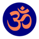 Aum om navy blue circle coral.svg