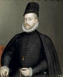 Philip II reigns as king of Spain