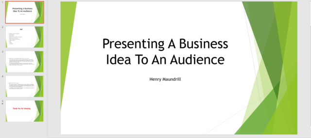 Presenting A Business Idea To An Audience