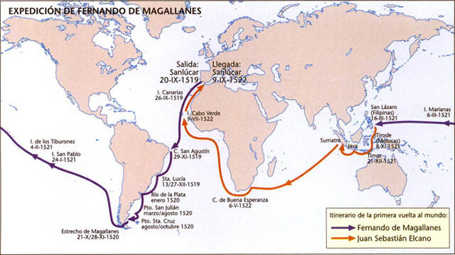Primera volta al mon (1519-1522)