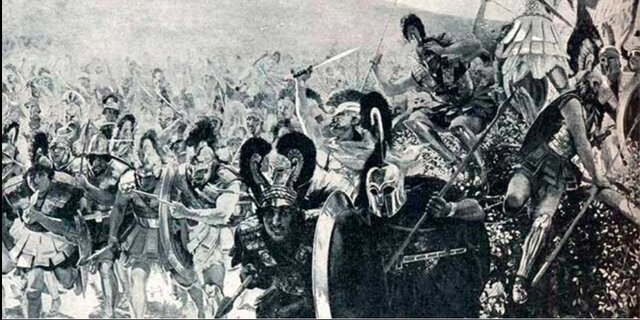 La batalla de Maratón.