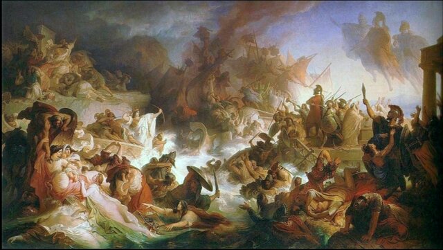 La batalla de Salamina.