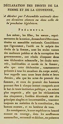 Declaration of the Rights of Women