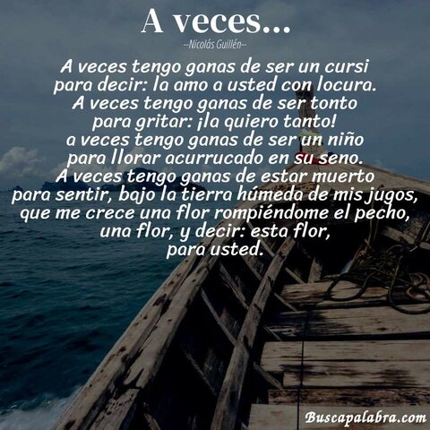 POESIA - A veces - Nicolás Guillén