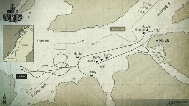 Surge la primera Guerra naval anglo-alemana en Narvik