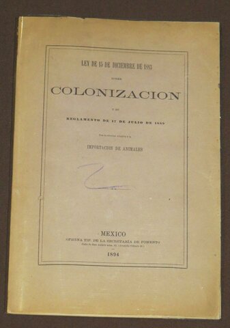 Establece la Ley De Colonización.