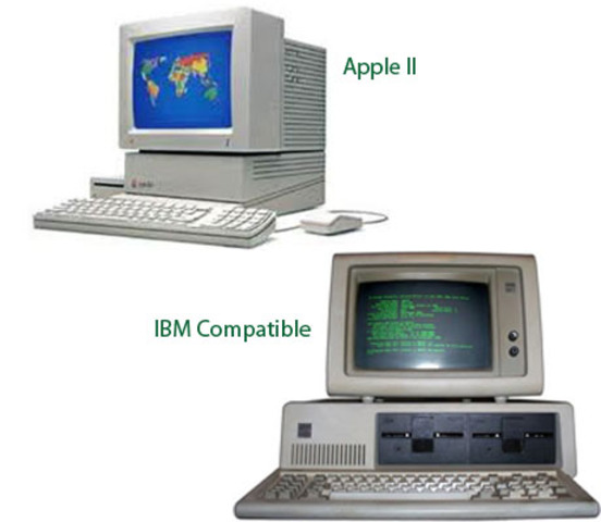 Las computadoras compatibles a IBM y Apple II
