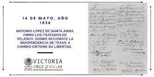 Se pierde Texas y se firma el tratado de Velasco 1836