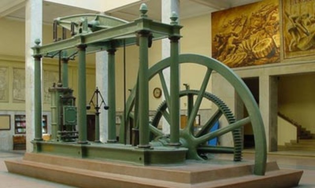 James Watt builds the first steam engine