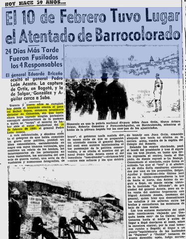 Atentado contra el presidente general Rafael Reyes.