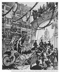 El presidente Benito Juárez hizo su entrada triunfal a la capital de la República.