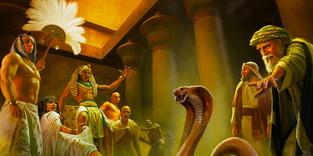 Moisés y Aaron ante el Faraón