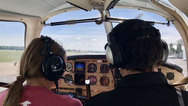 Flew a plane for the first time
